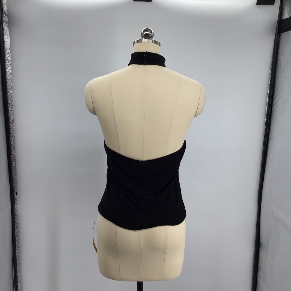 Reformation Black Asymmetrical Halter Top - Picture 3 of 5